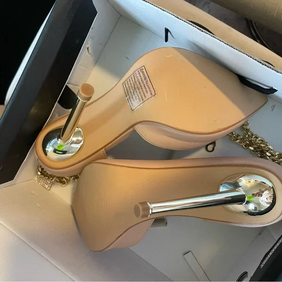 Fashion Nova Blush Chain-Adorned Heels - Picture 6 of 7